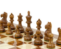 Fierce Knight Sheesham Staunton Chess Pieces - 3 Inches, Includes Dark Wood Case