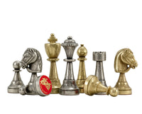 Finnesburg Series Brass & Nickel Chess Pieces - 3 Inches