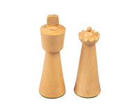 Art Deco Ebonized Boxwood Chess Pieces - 3.5 Inches