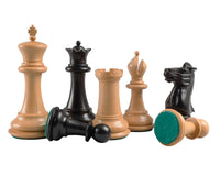 1849 Reproduction Staunton Ebony Chess Pieces - 4 Inches