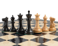 1849 Reproduction Staunton Ebony Chess Pieces - 4 Inches