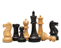 1972 Reproduction Staunton Ebony Chess Pieces - 3.5 Inches