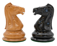 Leuchar Reproduction Ebony And Antiqued Boxwood Luxury Chess Pieces - 3.3 Inches