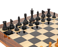 Leuchar Reproduction Ebony And Antiqued Boxwood Luxury Chess Pieces - 3.3 Inches
