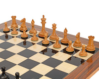 Leuchar Reproduction Ebony And Antiqued Boxwood Luxury Chess Pieces - 3.3 Inches