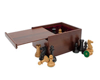 The 1850 London Exact Replica Limited Numbered Edition Ebony Chess Pieces - 3.5 Inches, Includes A Case