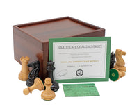 The 1850 London Exact Replica Limited Numbered Edition Ebony Chess Pieces - 3.5 Inches, Includes A Case