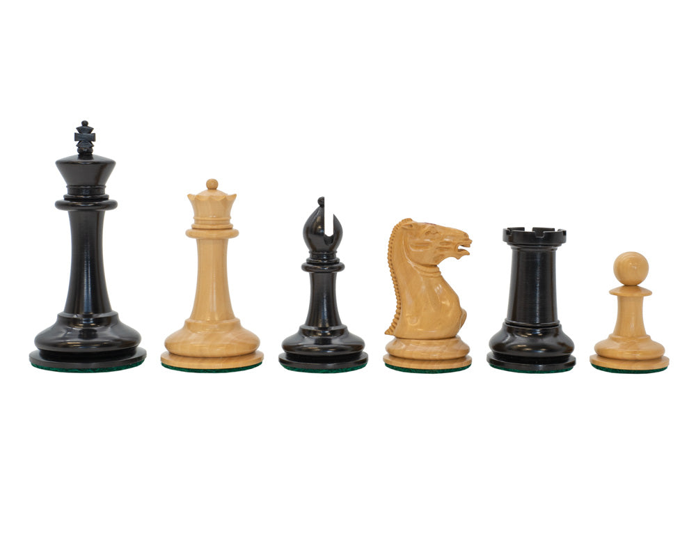 Jj Cooke Ebonized Chess Pieces - 3.5 Inches