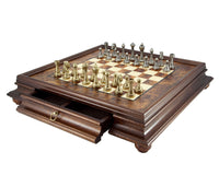 Finnesburg Traditional Brass And Briarwood Chess Set
