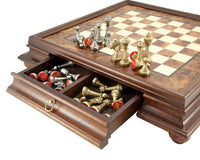 Finnesburg Traditional Brass And Briarwood Chess Set