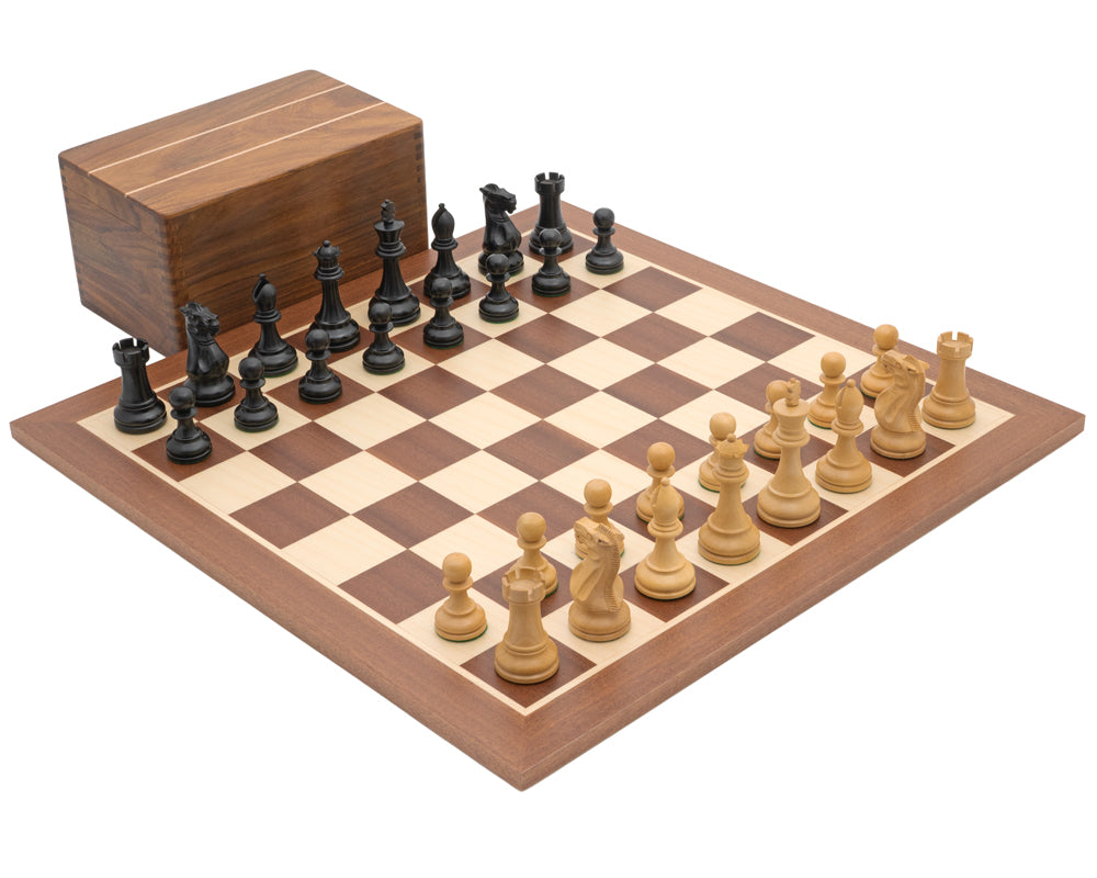 Competition Black Staunton Chess Set With Chess Piece Storage Case