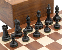 Competition Black Staunton Chess Set With Chess Piece Storage Case
