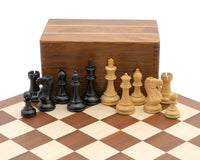 Competition Black Staunton Chess Set With Chess Piece Storage Case