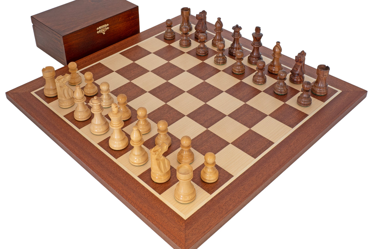 French Knight Sheesham Mahogany Chess Set
