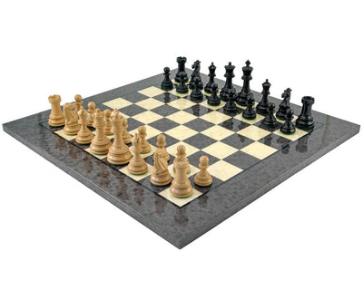 Cheltenham Ebony And Gray Briarwood Chess Set