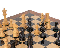 Supreme Ebony Chess Set With Burl Wood Case