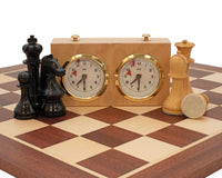 World Chess Championship Chess Set With Chess Clock And Wooden Storage Case For Chess Pieces