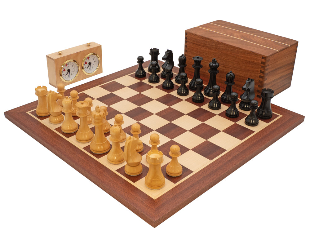 World Chess Championship Chess Set With Chess Clock And Wooden Storage Case For Chess Pieces