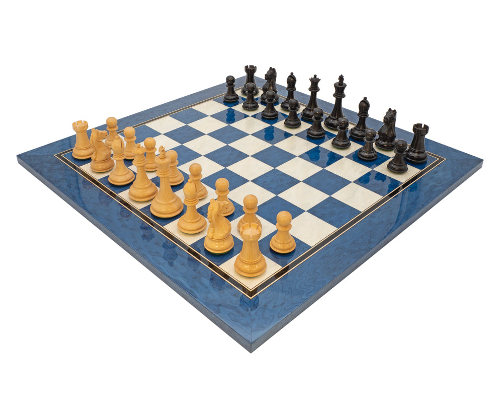 Oxford Series Black And Blue Erable Chess Set