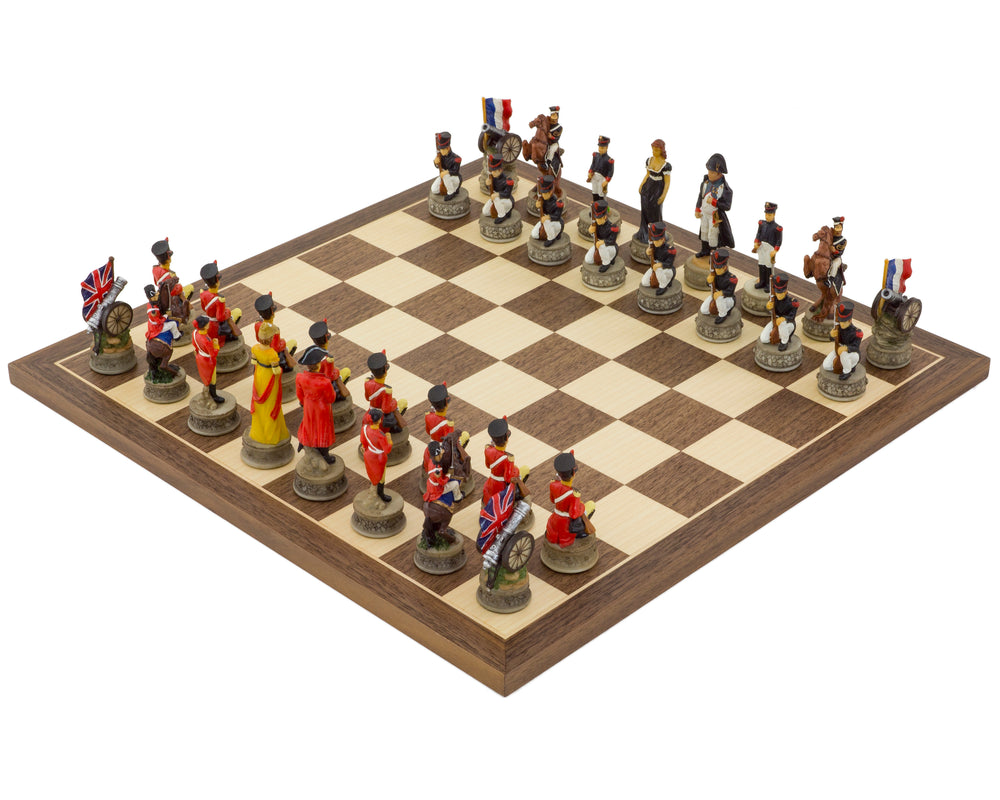 The Battle Of Waterloo Hand-Painted Themed Chess Set By Italfama