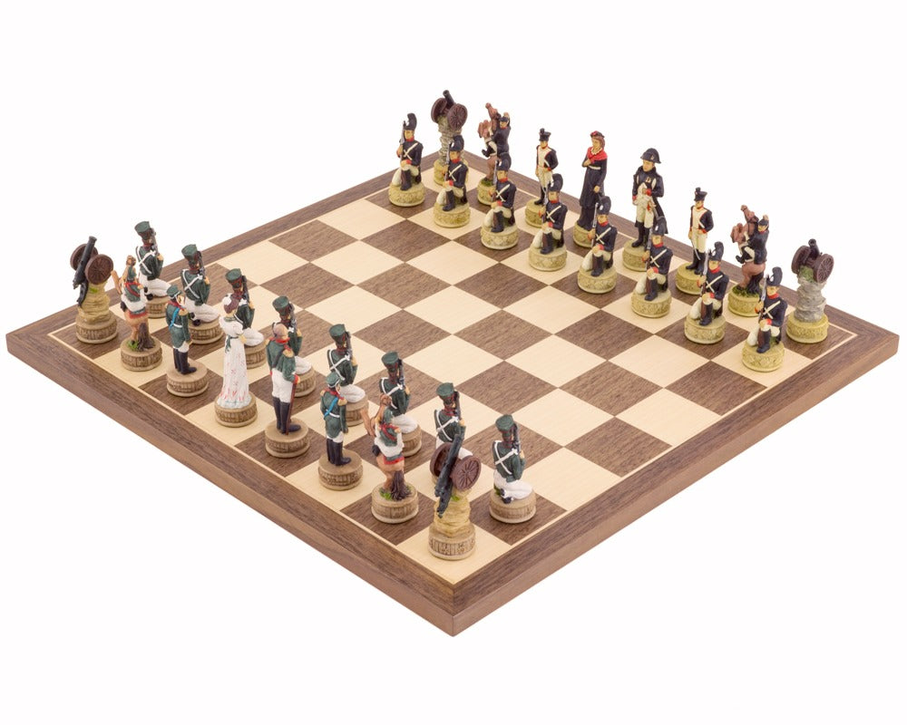 The Napoleon Vs. The Russians Hand-Painted Themed Chess Set By Italfama