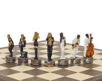 The Jazz Band Vs. Rock Stars Hand-Painted Themed Chess Set By Italfama