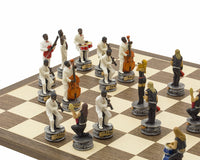 The Jazz Band Vs. Rock Stars Hand-Painted Themed Chess Set By Italfama