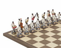 The Jazz Band Vs. Rock Stars Hand-Painted Themed Chess Set By Italfama