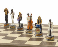 The Jazz Band Vs. Rock Stars Hand-Painted Themed Chess Set By Italfama