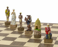 The British Vs. Zulus Hand-Painted Themed Chess Set By Italfama