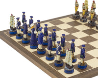 Pirates Vs. Navy Hand-Painted Themed Chess Set By Italfama