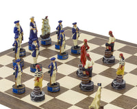 Pirates Vs. Navy Hand-Painted Themed Chess Set By Italfama