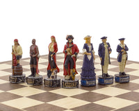Pirates Vs. Navy Hand-Painted Themed Chess Set By Italfama