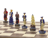 Pirates Vs. Navy Hand-Painted Themed Chess Set By Italfama