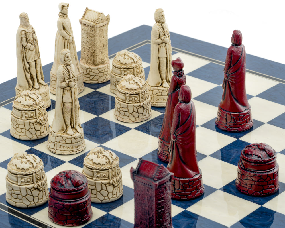 The Berkeley Chess Scottish Cardinal Blue Chess Set