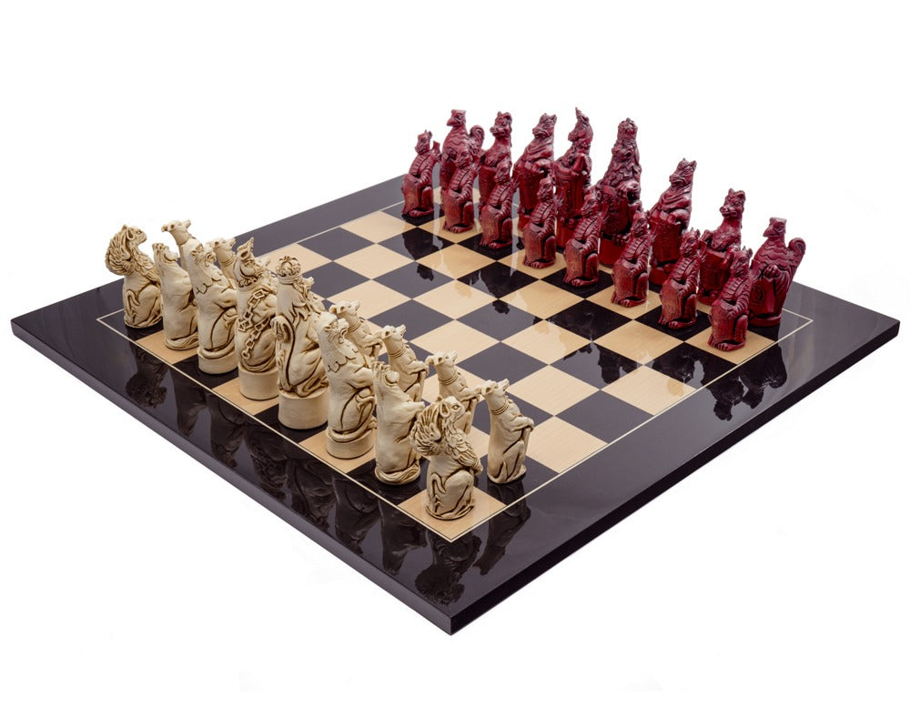 Cardinal Chess The Berkeley Chess Royal Beasts Black Cardinal Grand Chess Set
