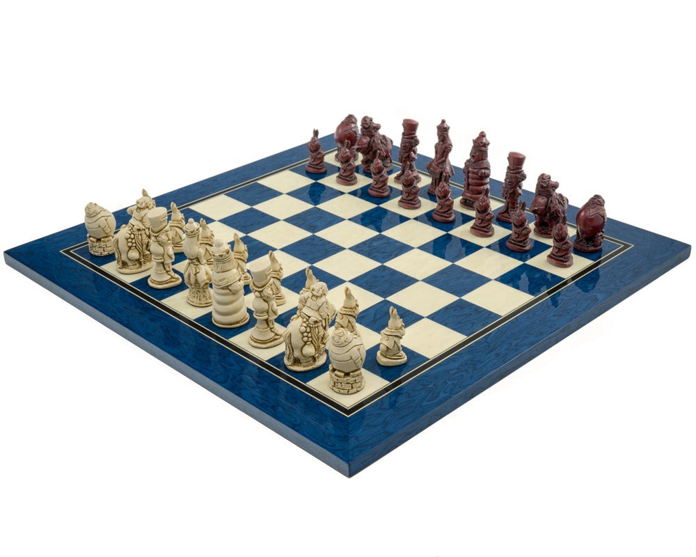 Berkeley Chess Alice In Wonderland Cardinal Blue Chess Set