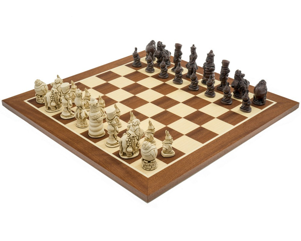 Berkeley Chess Alice In Wonderland Russet & Mahogany Chess Set