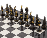 The Ancient Egypt-Themed Hand-Painted Luxury Charcoal Chess Set By Italfama