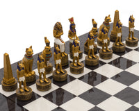The Ancient Egypt-Themed Hand-Painted Luxury Charcoal Chess Set By Italfama