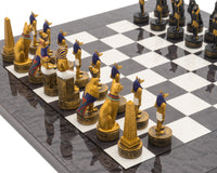 The Ancient Egypt-Themed Hand-Painted Luxury Charcoal Chess Set By Italfama