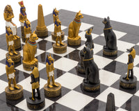 The Ancient Egypt-Themed Hand-Painted Luxury Charcoal Chess Set By Italfama