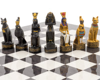 The Ancient Egypt-Themed Hand-Painted Luxury Charcoal Chess Set By Italfama