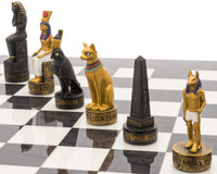 The Ancient Egypt-Themed Hand-Painted Luxury Charcoal Chess Set By Italfama