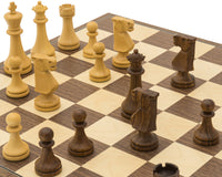 The Pioneer Golden Rosewood And Walnut Folding Chess Set