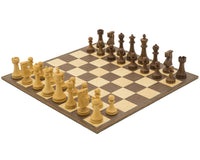 The Pioneer Golden Rosewood And Walnut Folding Chess Set