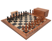 The 1849 Reproduction Staunton Ebony, Antiqued, And Palisander Luxury Chess Set