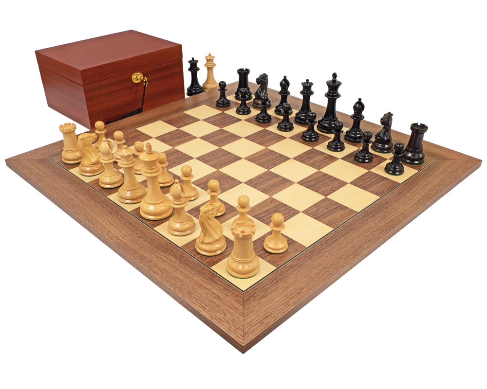 The 1851 Reproduction Ebony And Walnut Luxury Staunton Chess Set