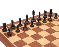 The 1850 London Limited Edition Ebony And Mahogany Deluxe Chess Set With Chess Piece Storage Case And Chess Clock