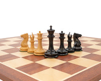 The 1850 London Limited Edition Ebony And Mahogany Deluxe Chess Set With Chess Piece Storage Case And Chess Clock